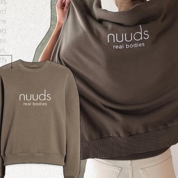 nuuds Tops - Nuuds Mocha Brown Rare “Real Bodies” Classic Crewneck Sweatshirt